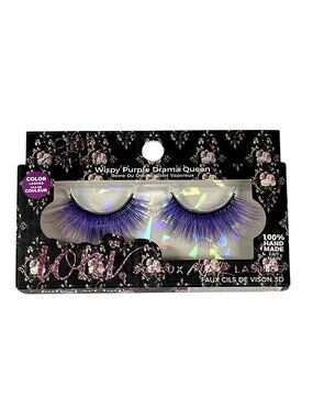 Ioni Wispy Purple Drama Queen Faux Mink Lashes 3D Handmade Color Lash